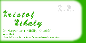 kristof mihaly business card